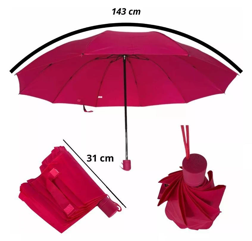 Miniatura Guardachuva Reforçado Masculino Contra Vento Cabe Na Bolsa V