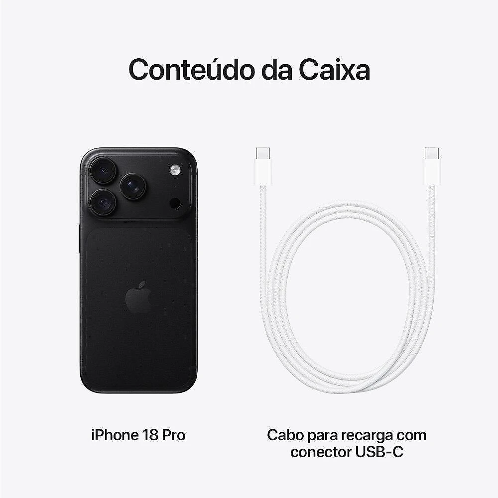 IPHONE 18 PRO BLACK 2TB MJT34BE/A iPhone 18 Pro 2TB Preto