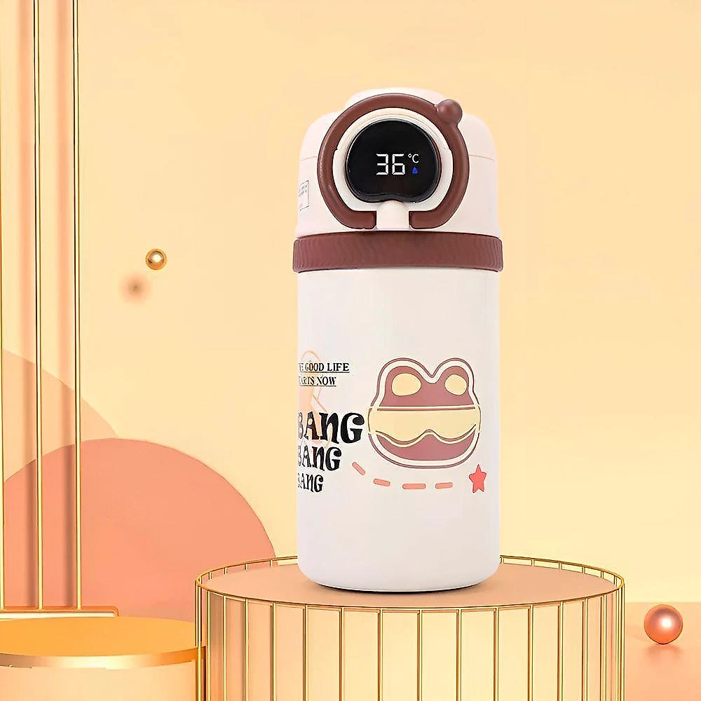 Garrafa Squeeze Copo Térmico Infantil Tela Digital Termômetro lilás