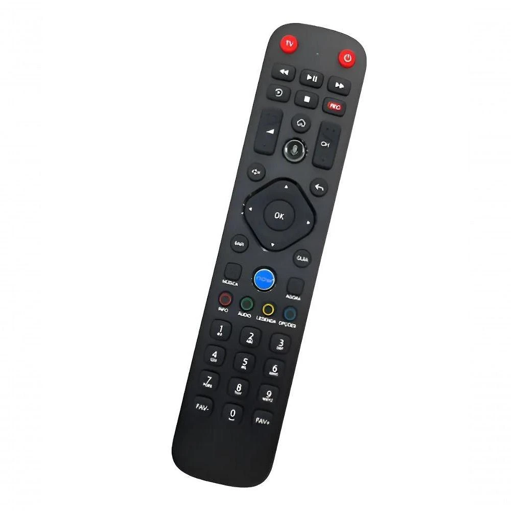 Controle Remoto para Box Claro HDTV com Tecla Now, Comando de Voz e Teclado Completo Preto