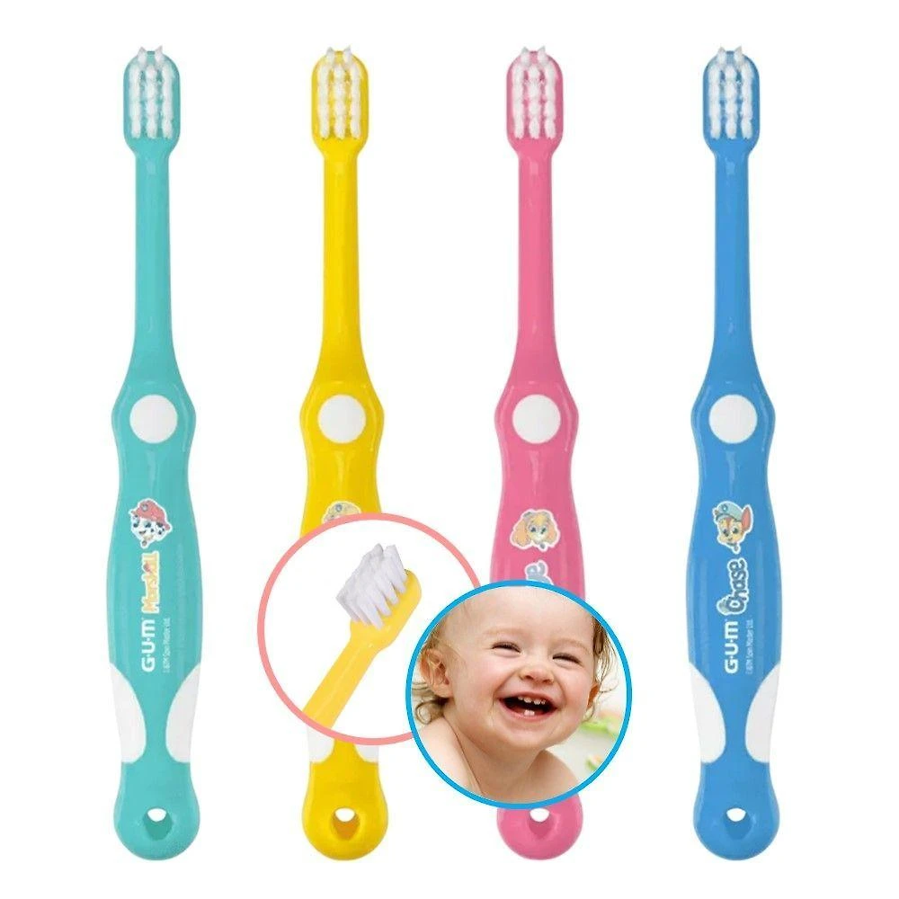 Escova de Dente Infantil Baby Gum Patrulha Canina Extra Macia Rosa GUM