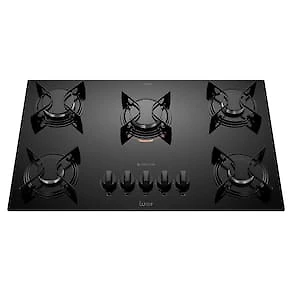 Cooktop a Gás Atlas U Top 5 Bocas Mesa de Vidro Preto Bivolt