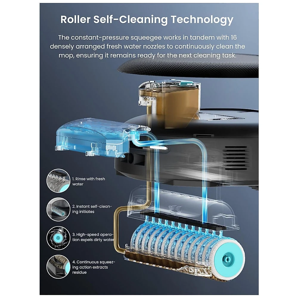 Robô Aspirador e Mop Lefant M5 Pro LiDAR 18.000Pa Autoesvazia 120 Dias Base Inteligente WiFi 2.4G/5G Preto