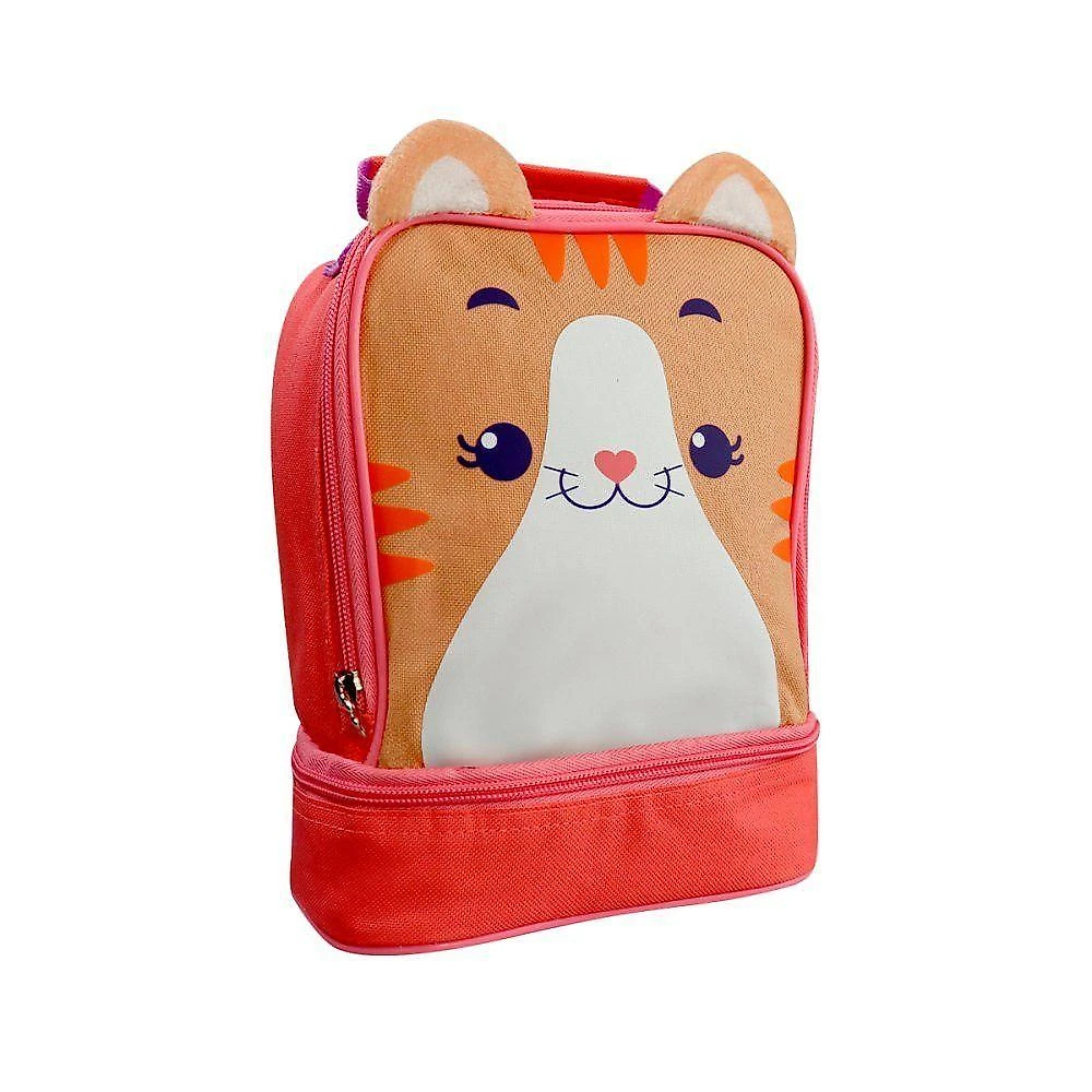 Lancheira Térmica Infantil Gato 5.5L com Alça Ajustável Poliéster Preto Clio