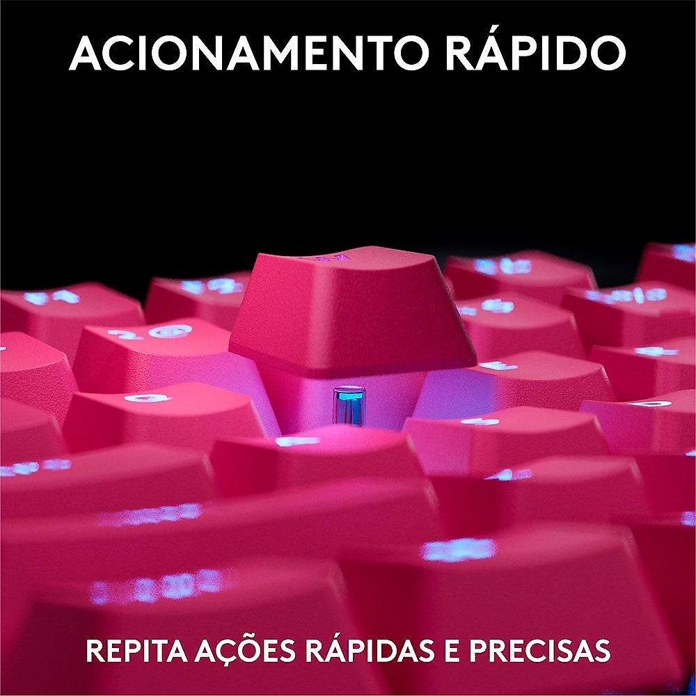 Teclado Gamer Logitech G PRO X TKL RAPID, Switches Magnético-analógicos, Modo Rapid Trigger, Layout US, Magenta - 920-013133