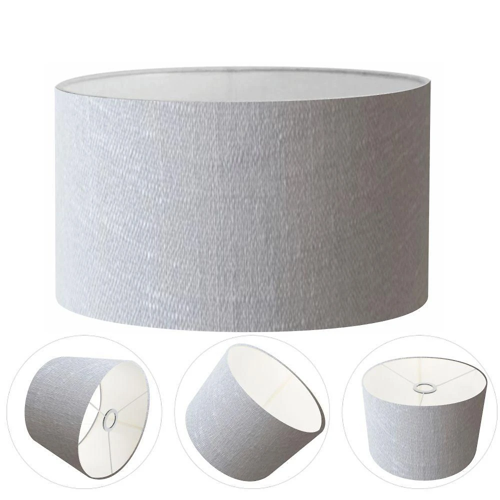 Cúpula para Abajur e Luminária Cilíndrica CP-7025 Tecido 50X30CM rustico-cinza Vivare Brasil
