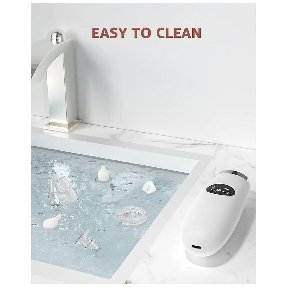 Aspirador Nasal Elétrico para Bebê GROWNSY Recarregável e Automático com Sons Relaxantes, Branco