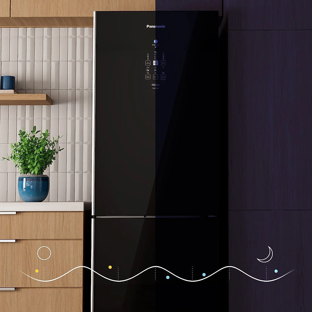 Refrigerador Bottom Freezer Inverter Panasonic de 02 Portas Frost Free com 511 Litros Black Glass - NR-BB71GV7B 110