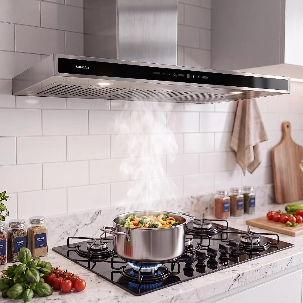 Coifa de Parede Suggar TP1491IX 90CM Inox Painel Touch LED 110V