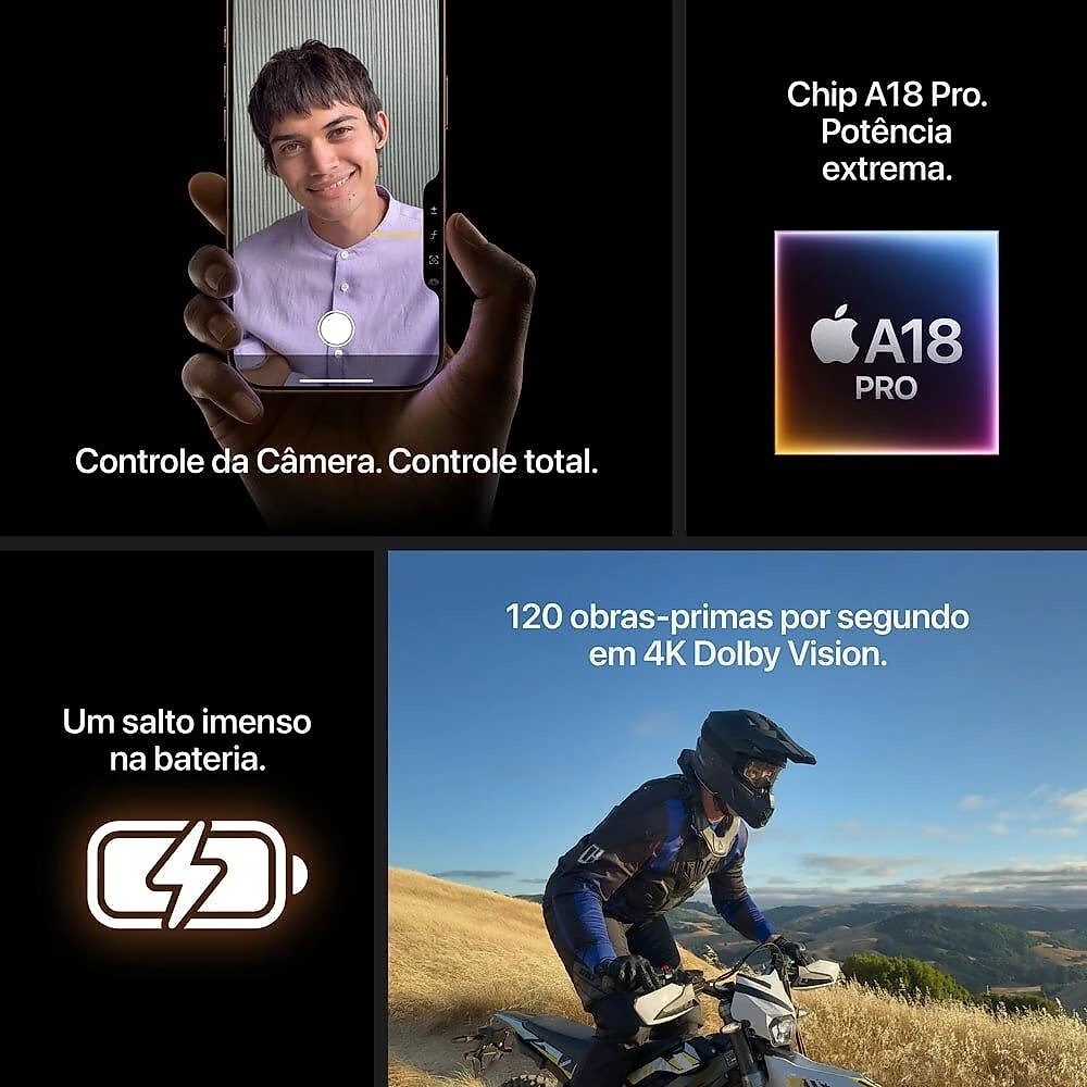 Seminovo iPhone 16 Pro Max 256GB Titânio Natural - Condição Excelente