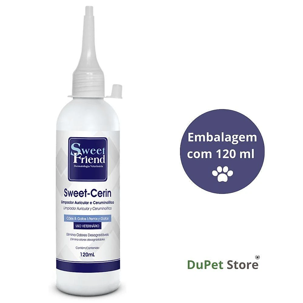Limpador Auricular Ceruminolítico Sweet Cerin para Cães 120ML webcontinental-7898474584941