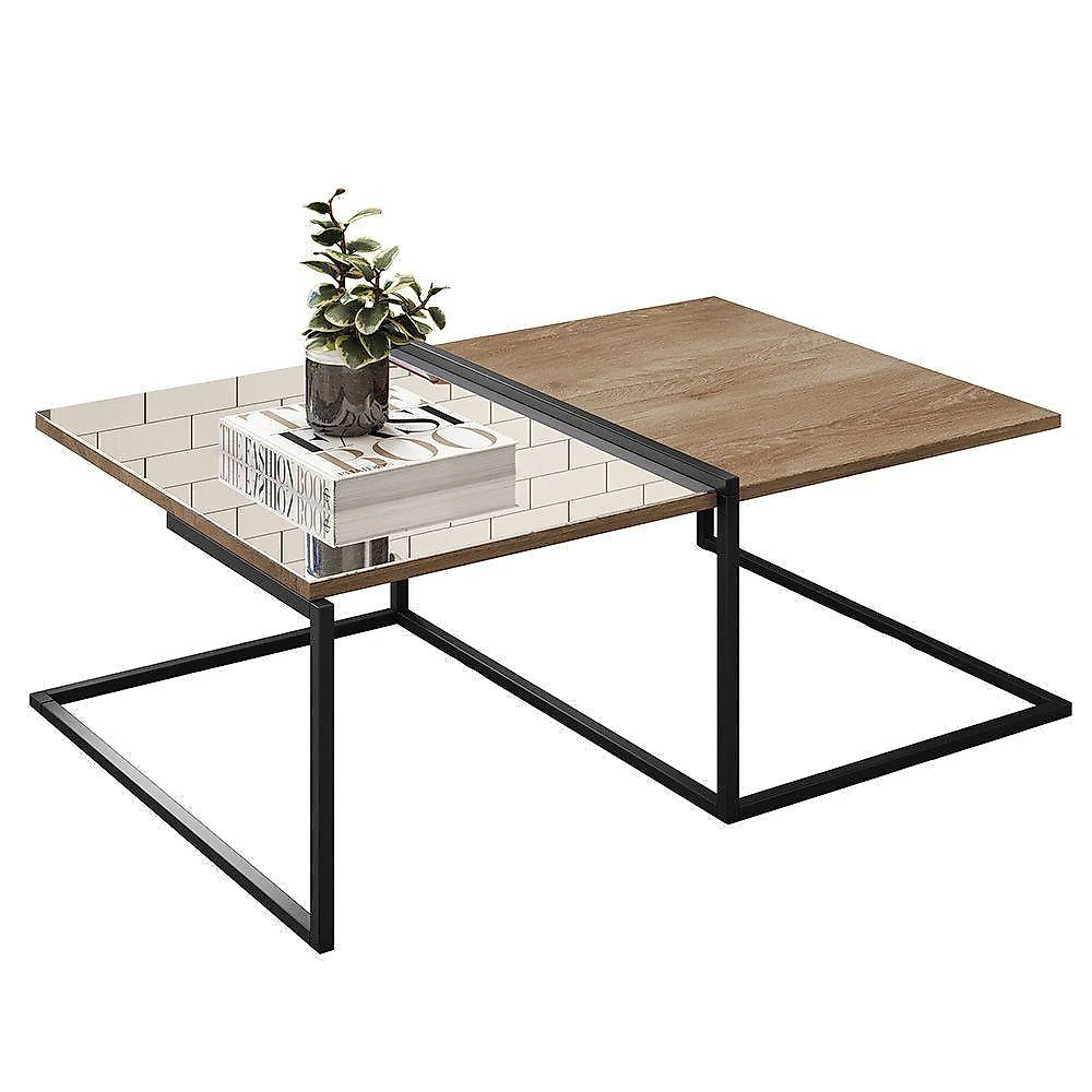 Mesa De Centro Espelhada Com Prateleira D1 Design Demolição