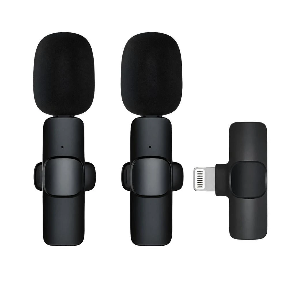 Microfone de Lapela 2 em 1 Plug Lightning para Lives Som Hd Recarregável para Gravações MDM