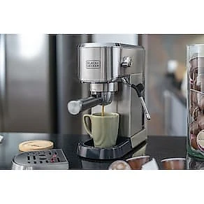 Cafeteira Espresso Black+Decker CEA1200G Gourmand Gris 1200W Multifunções Inox 110V