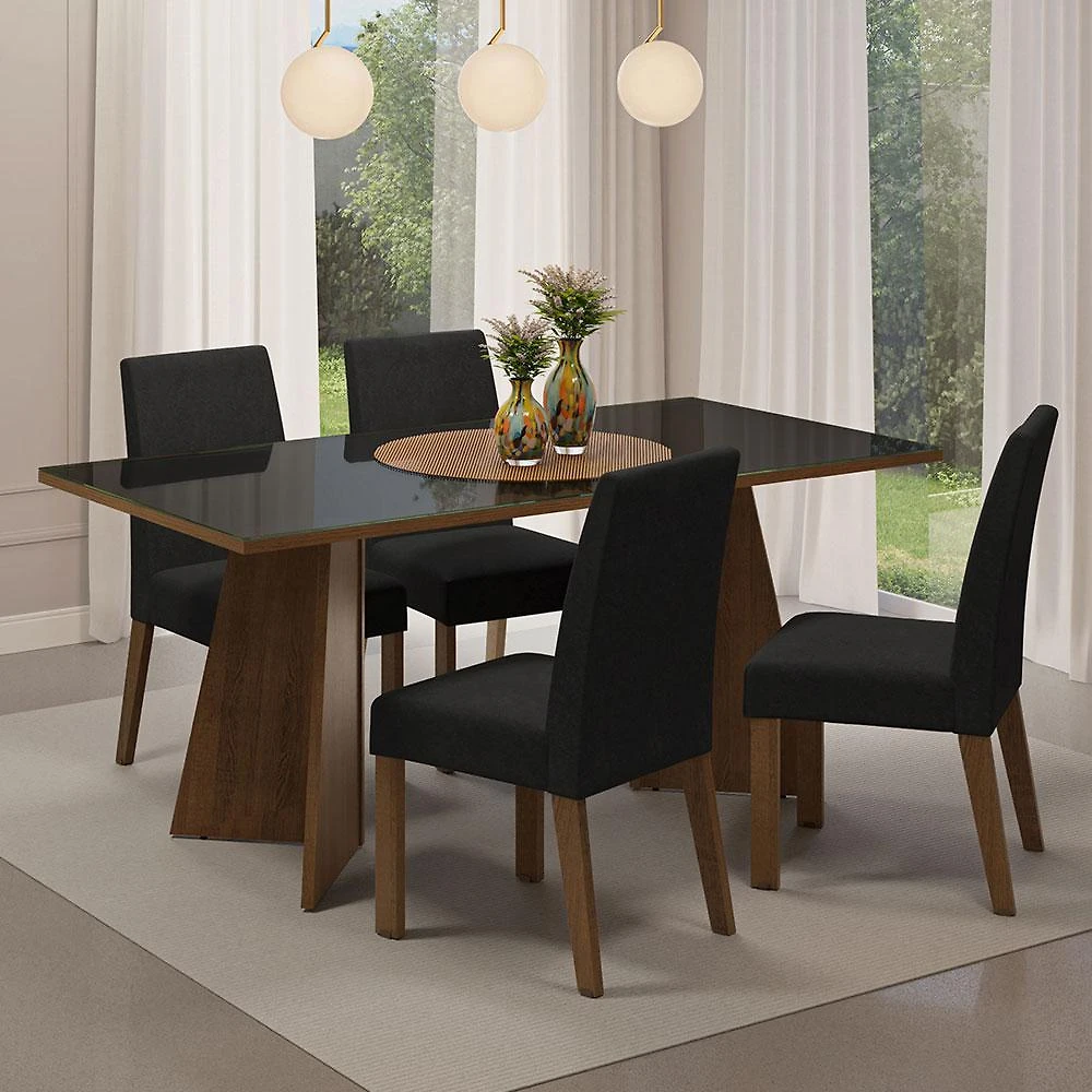 Kit 4 cadeiras de jantar 4255 rustic/oxford madesa