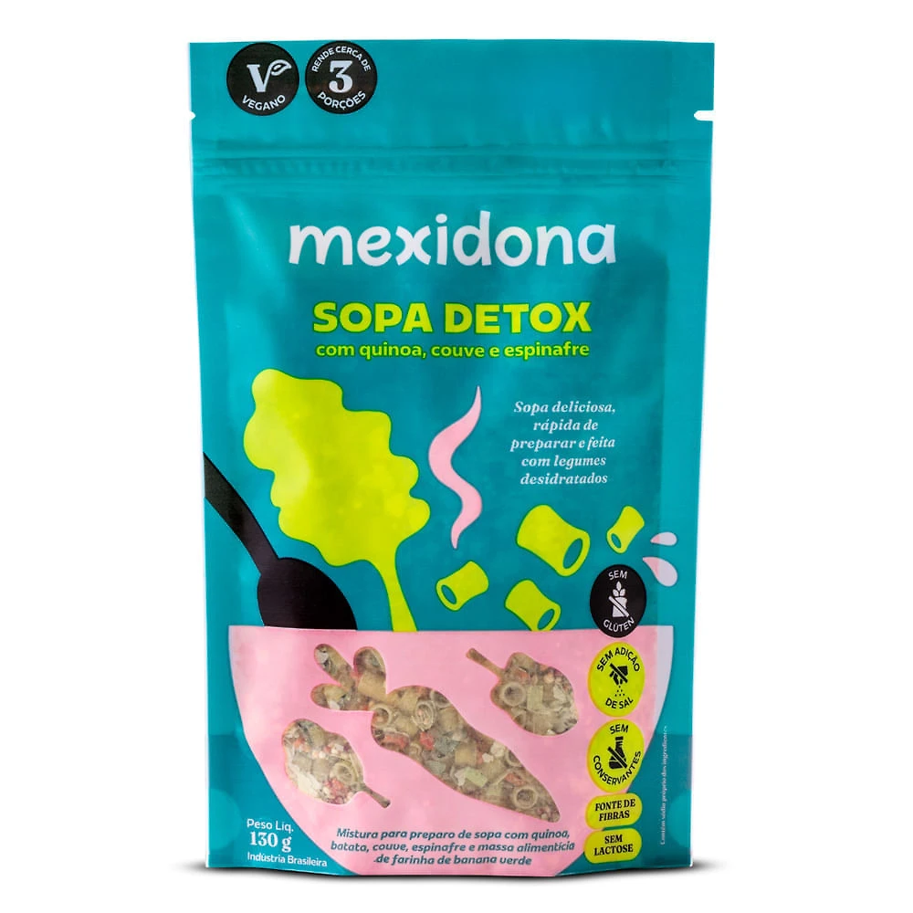 Sopa Detox Mexidona com  Quinoa Couve e  Espinafre Legumes Desidratados 130g