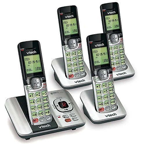 Telefone Sem fio VTech Atendimento Identificação de Chamadas Em Espera 4 Aparelhos Prateado