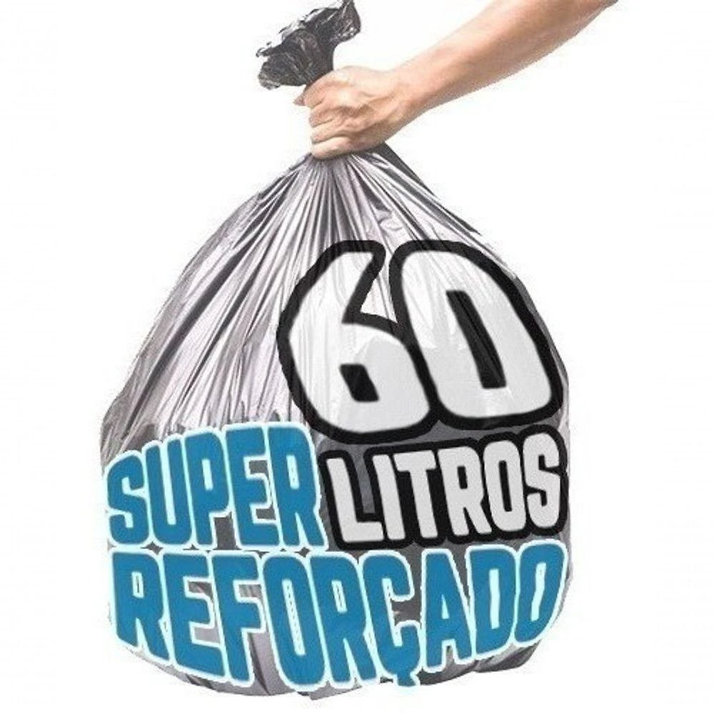 Saco de Lixo 60 Litros Preto Super Reforçado 500 Unidades 60CM X 78CM Kit Higipack