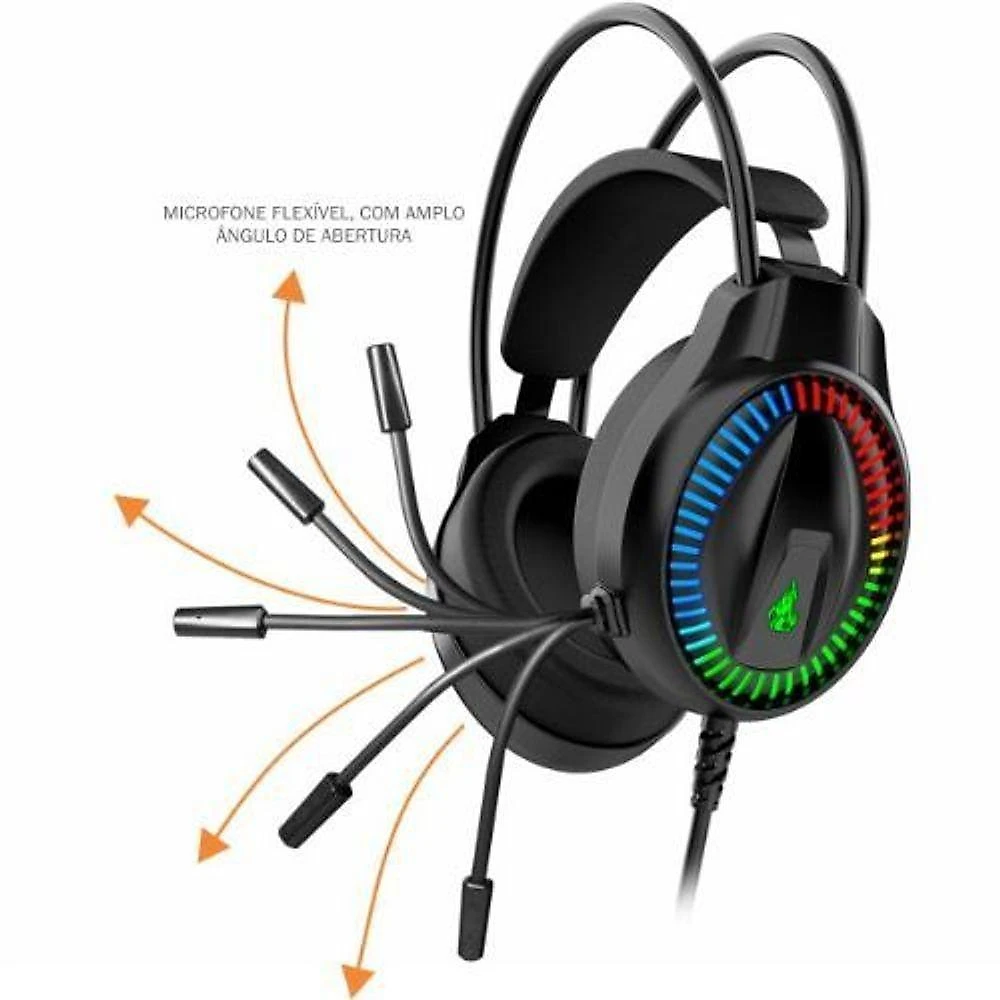 Headset Kmex Gamer Rgb 7.1 Ar89 Preto