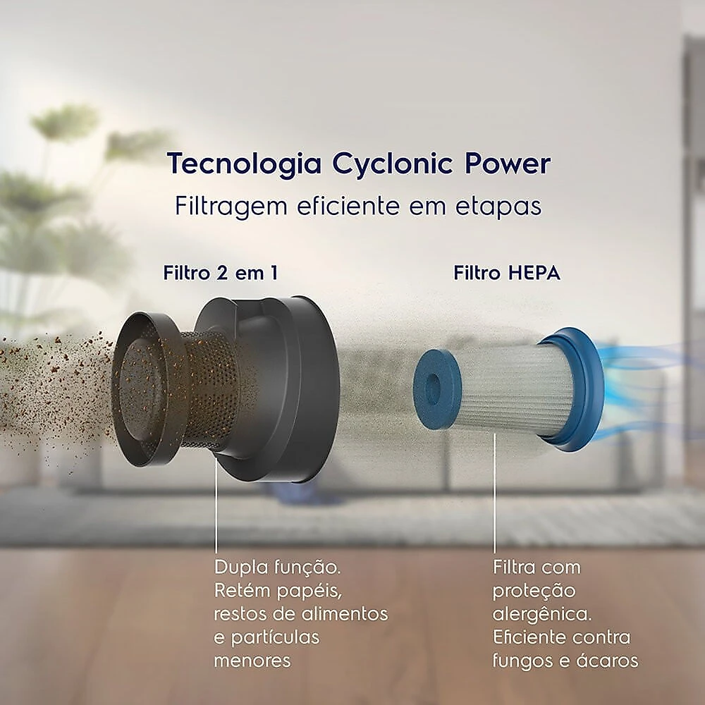 Aspirador de Pó 1300W CyclonicPower Filtro Sem Saco HEPA ABS05 Electrolux Azul - 110V