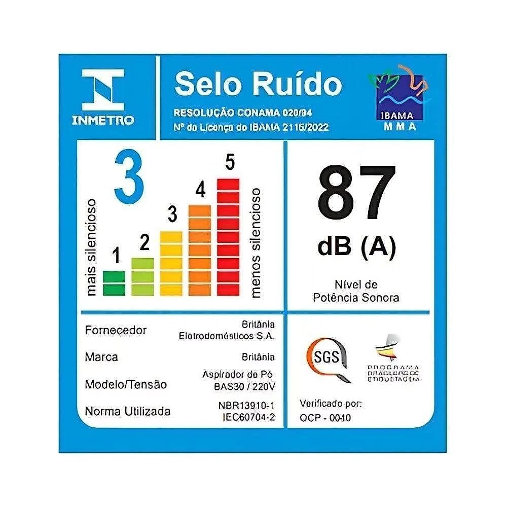 Aspirador de Pó Vertical 2 em 1 Philco BAS30 064901090 1400W Reservatório 1,5L Azul 220V