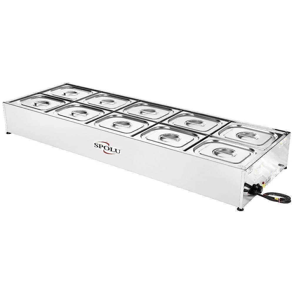 Buffet Térmico de Bancada SPL512BC 10 Cubas Aquecimento Aço Inox 2500W 220V Spolu
