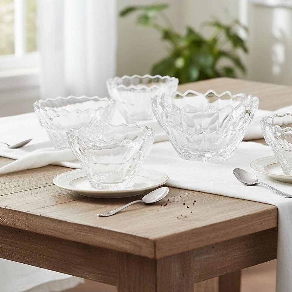 Jogo 4 Bowl De Sobremesa Pote Tigela De Vidro Transparente Rocks 230ml Em Casa Tem