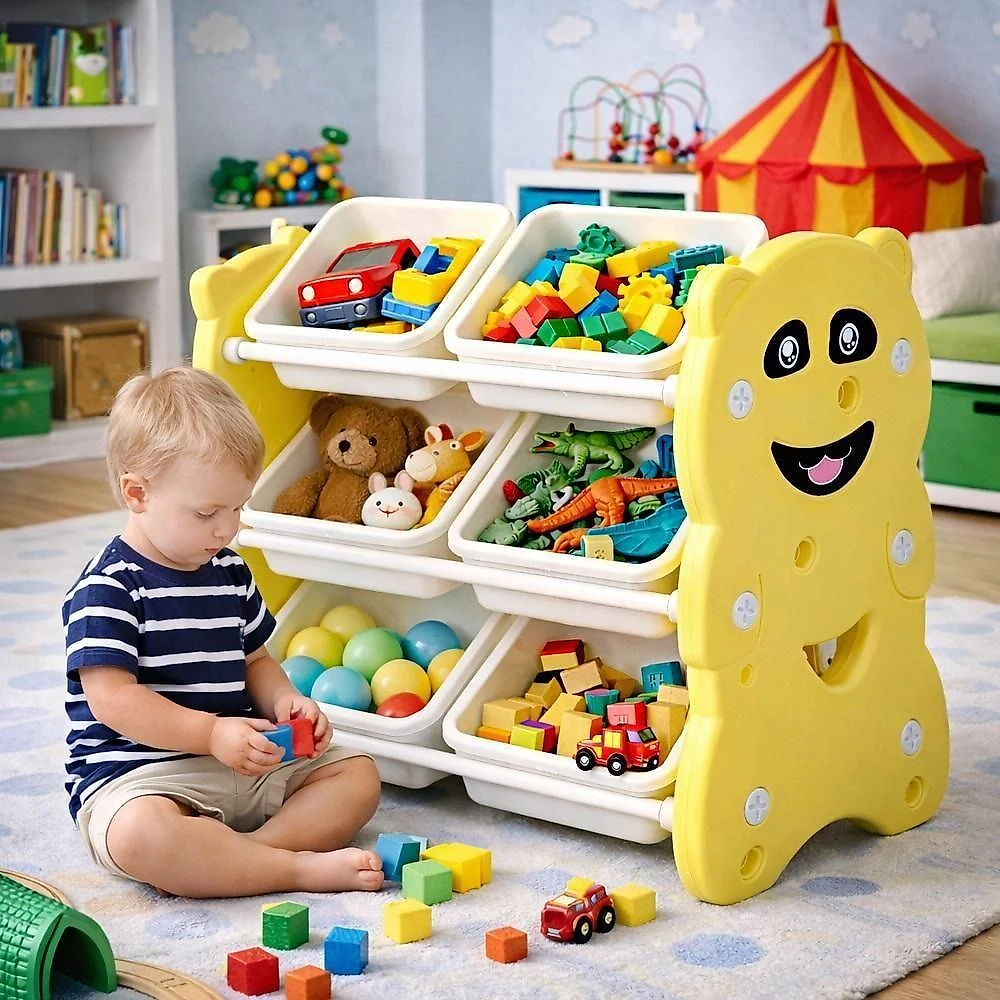Organizador Infantil 6 Gavetas Estante Com Nichos Prateleira