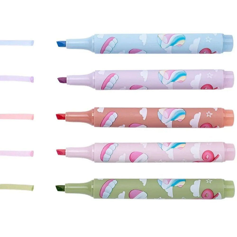Marca-Texto Leoarte Aroma Fini Corpo Estampado Kit com 5 Unidades Sortido