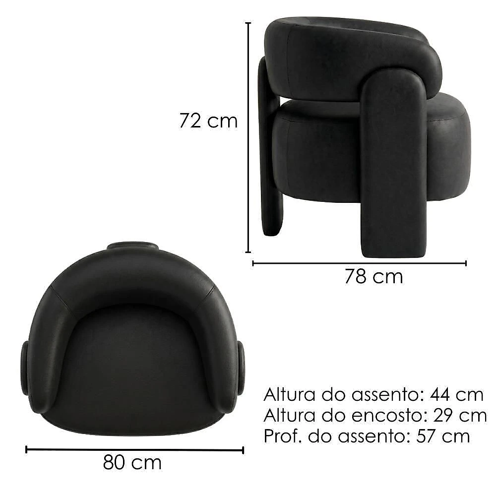 Poltrona Decorativa Lume com Pés Palito Courino Confortável Coral Tcs 724
