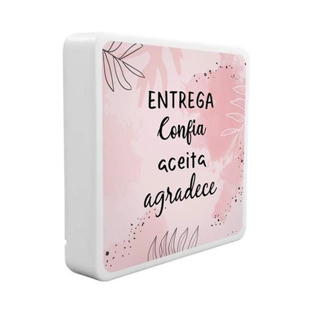 Luminária Box Slim Entrega Confia Aceita e Agradece USB Bivolt