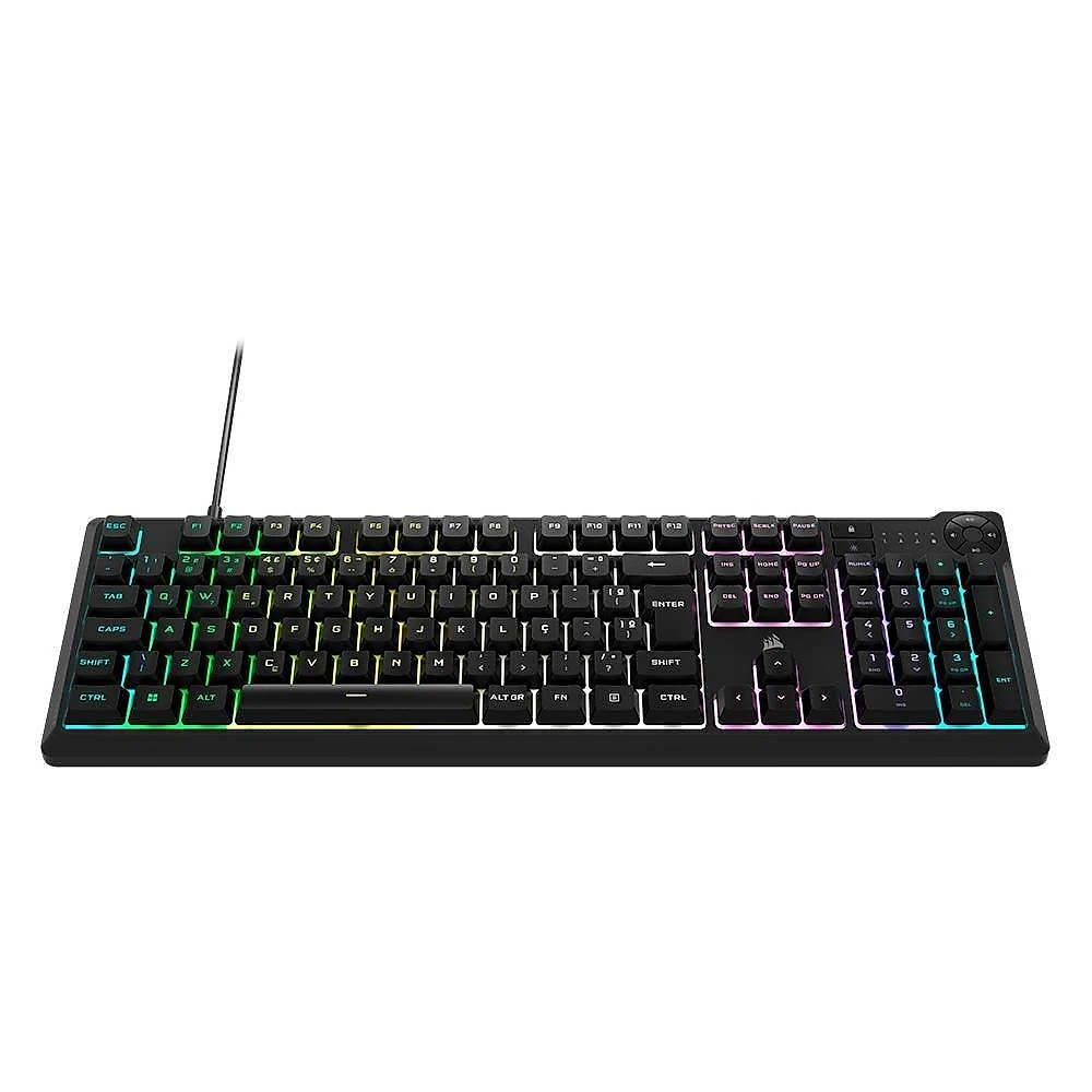 Teclado Gamer Corsair CORE K55 RGB, iCUE, RGB, USB 2.0, Preto - CH-9226C65-BR
