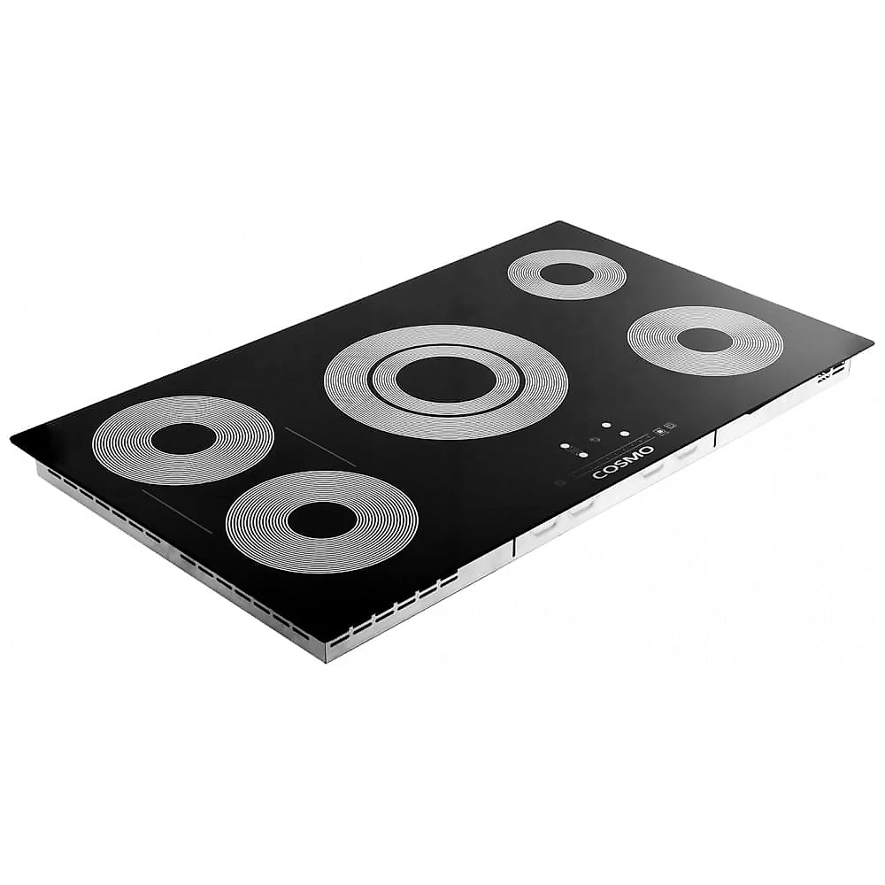 Cooktop elétrico 91 cm Cosmo vidro cerâmico preto 5 queimadores zona tripla e queimadores sincronizados 9200 W 220V