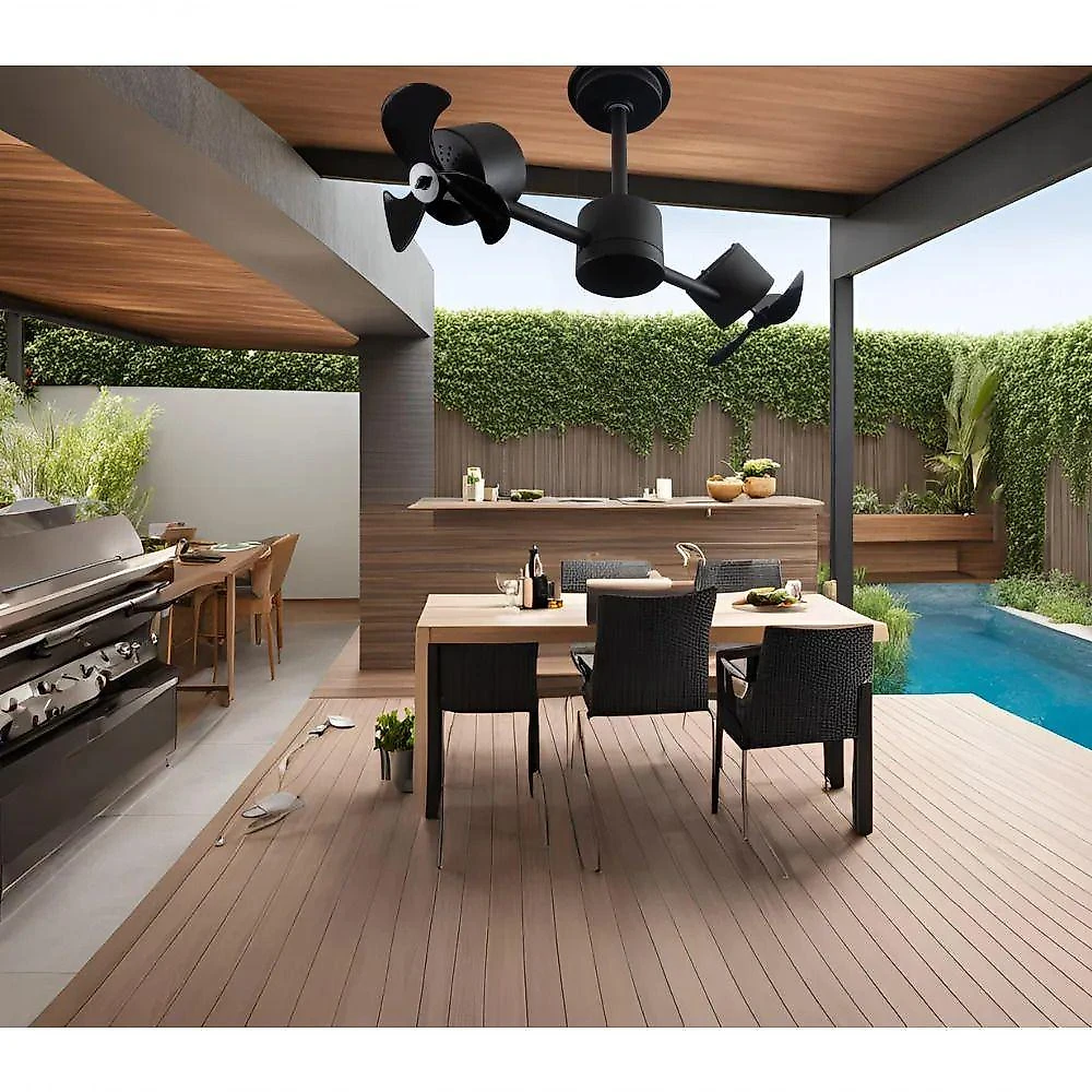 Ventilador de Teto Treviso 180W 90CM 3 Pás 3 Velocidades Preto Bivolt