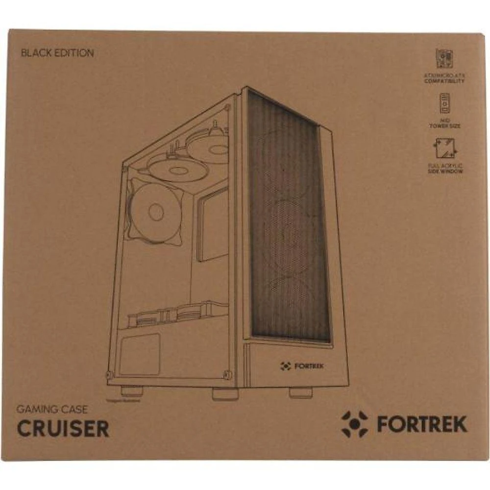 Gabinete Gamer Fortrek Cruiser Mid Tower Rgb Preto [f002]