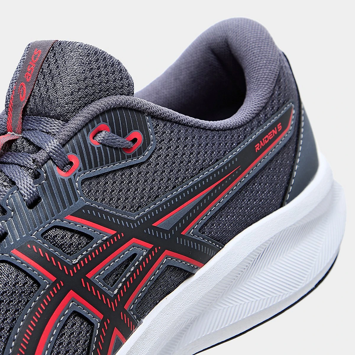 Tênis Asics Raiden 5 Masculino Cinza+Vermelho - 44
