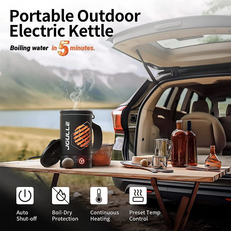 Chaleira Elétrica 470mL com Controle de Temperatura, 110V 500W, STOKE VOLTAICS, Preta