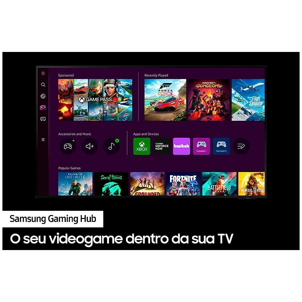 Smart TV Samsung QLED 4K 98" Polegadas 98Q80C 2023, Modo Game, Processador com IA, Som Movimento Virtual Bivolt