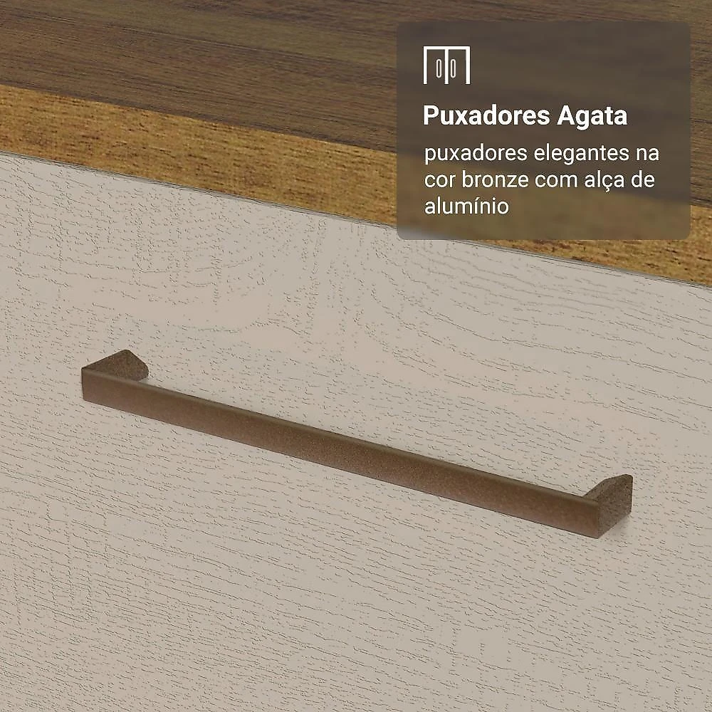 Armário De Cozinha Completa 549cm Rustic/crema Agata Madesa 01 Rustic/crema