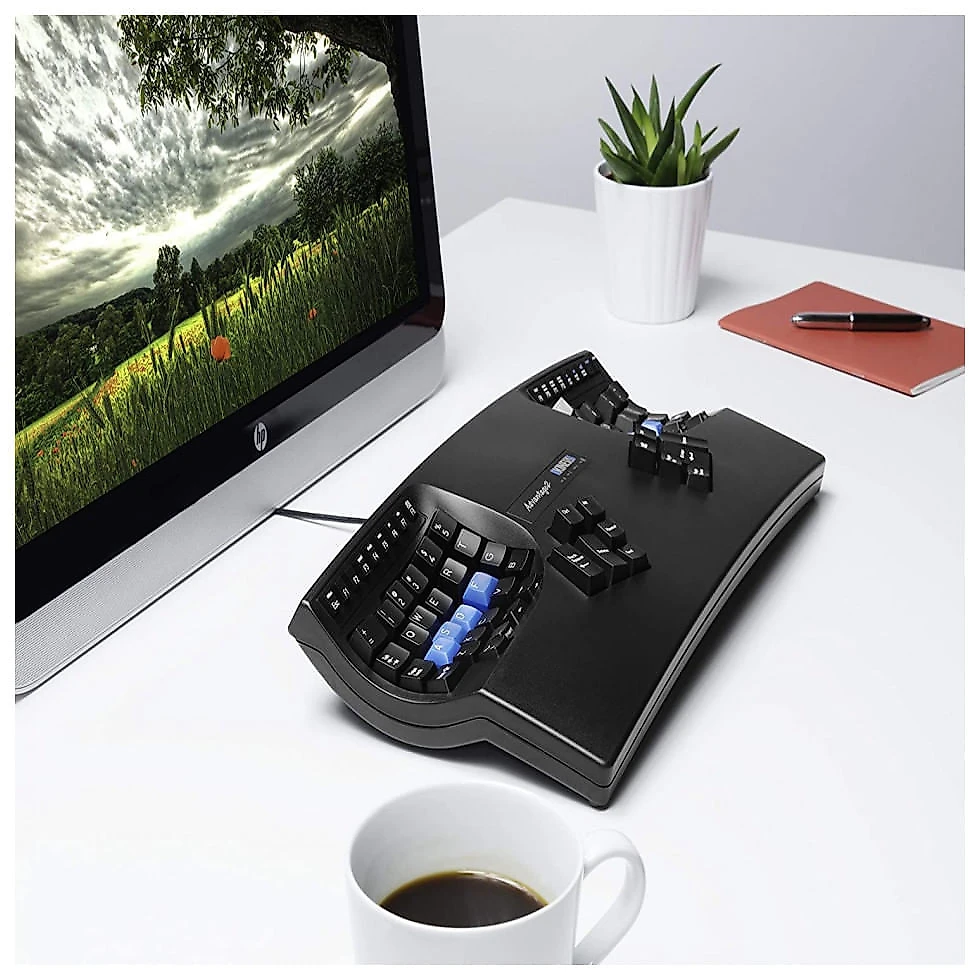 Kinesis KB600LFQ Teclado Ergonômico Sem Fio Recarregável Reduz a Tensão das Mãos e Silencioso, Preto