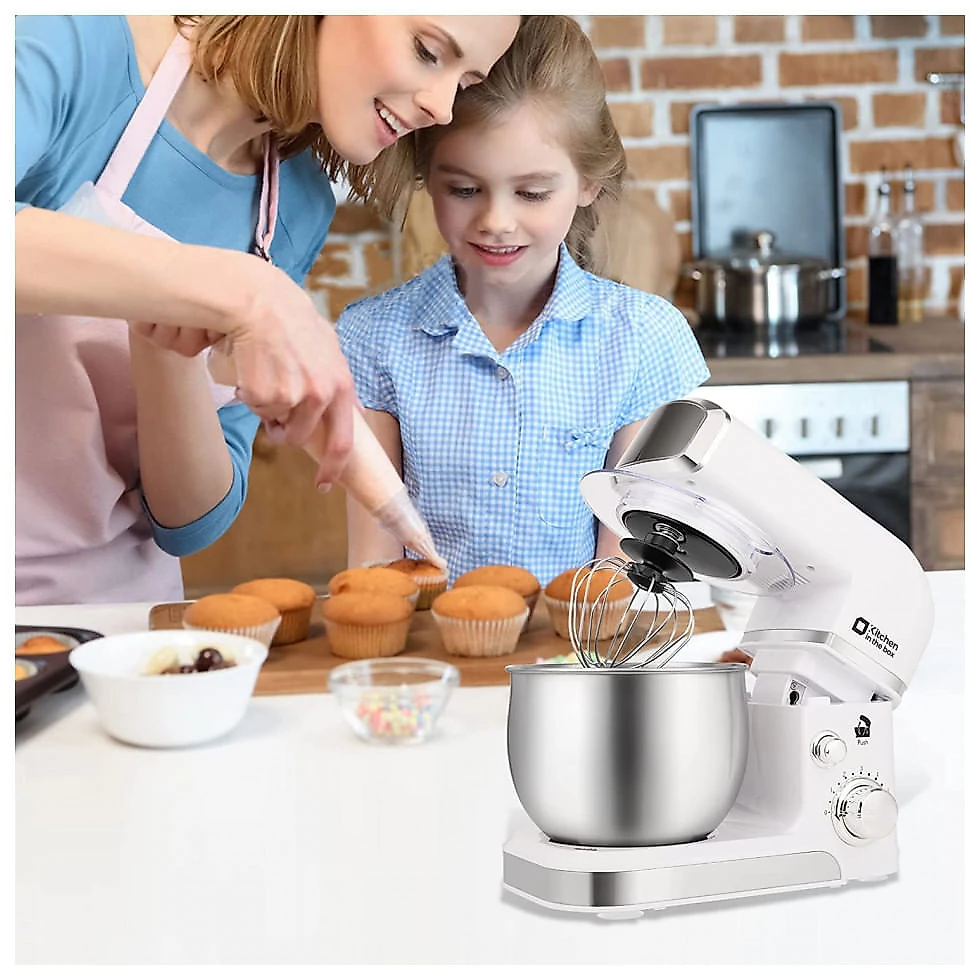 Batedeira Elétrica de Bancada Kitchen 3 Litros com 6 Velocidades 110V 300W Branca