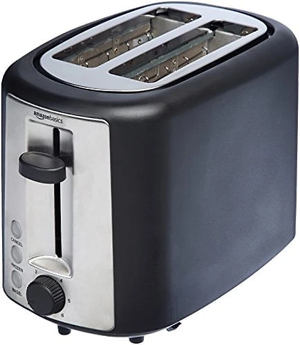 Torradeira Elétrica de Ranhura Extra Largo 2 Fatias Preto 110V