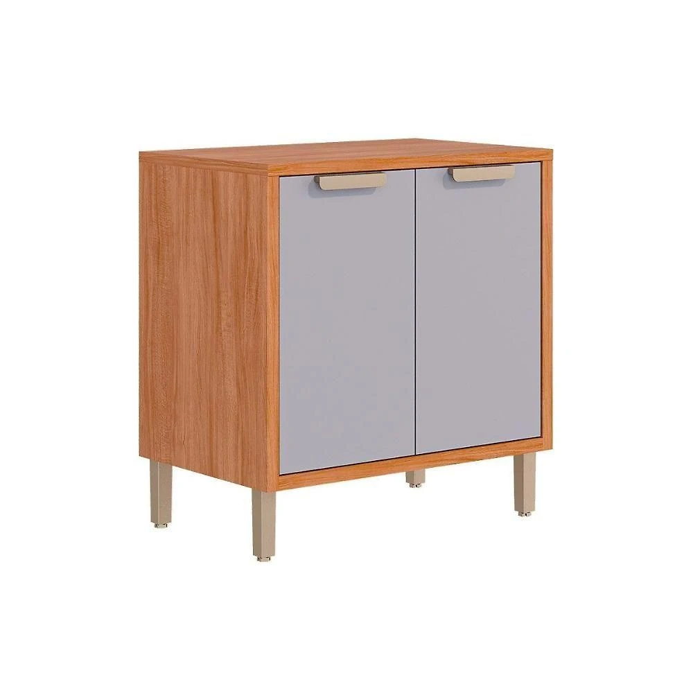 Gabinete De Cozinha Modulado Balcão C- Tampo Eloise C- 2 Portas 80cm Cinamomo-platina - Mgm
