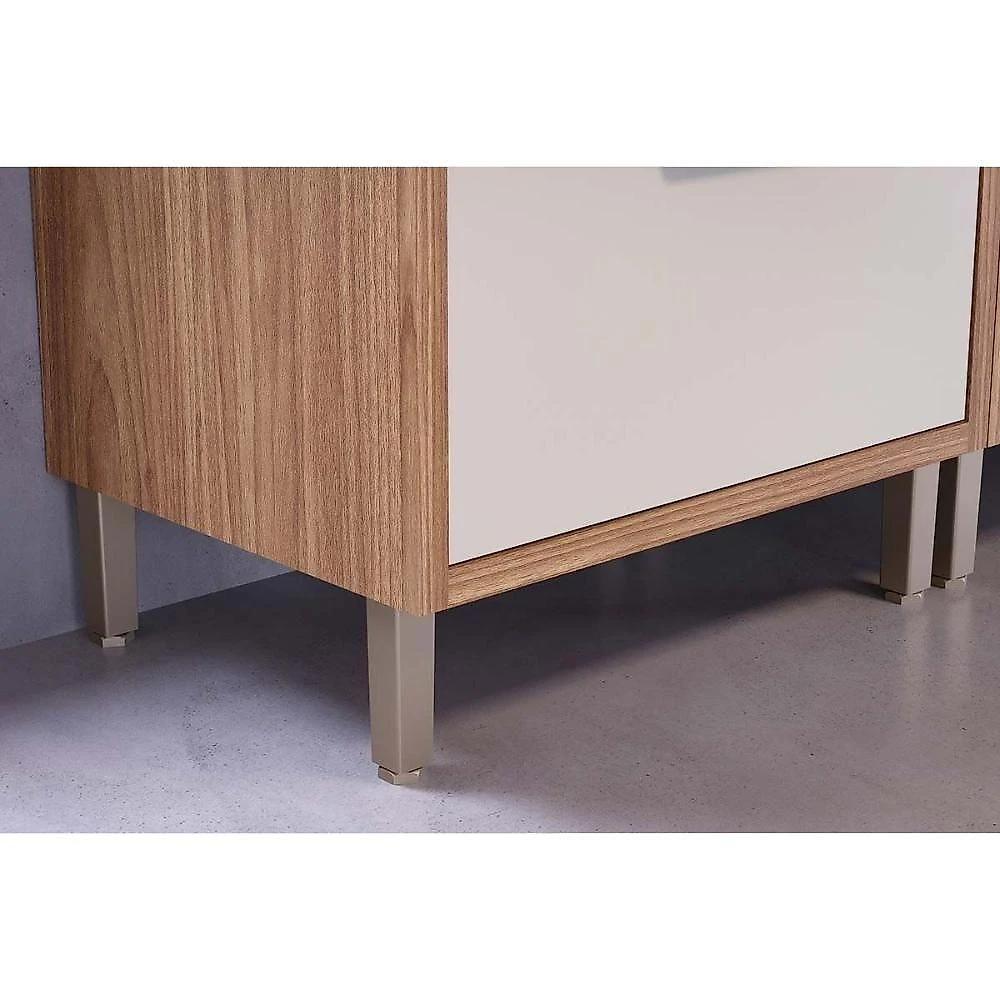 Kit Cozinha Eloise 3 Portas 7 Gavetas MDF 120CM Cinamomo-Platina MGM