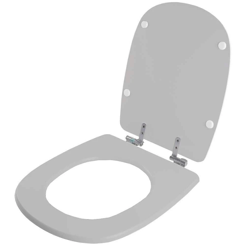 Assento Sanitário Sabatini Alongado Resina Plástica Fechamento Suave Cinza Pontto Lavabo webcontinental-7899983676165