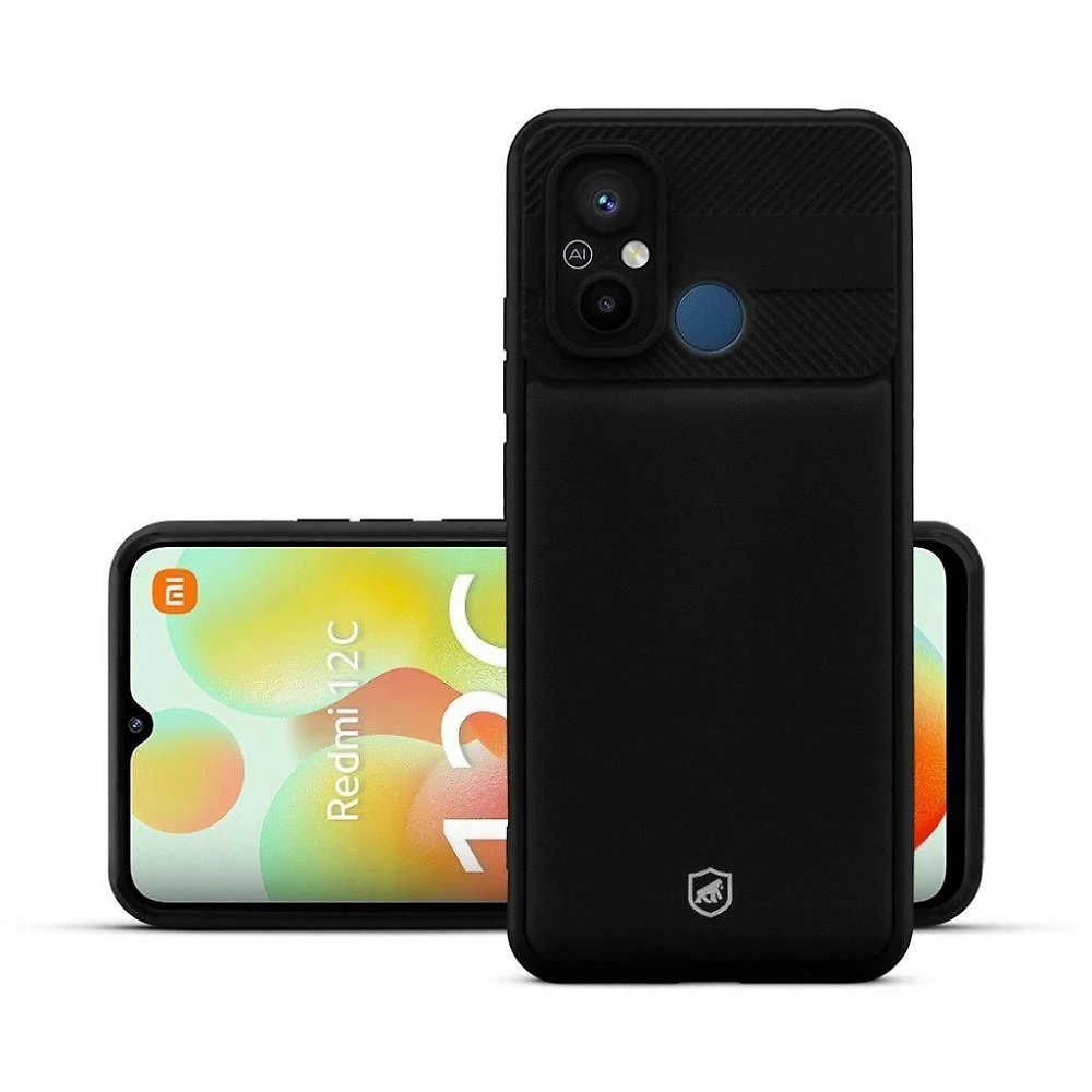 Capa para Celular Gshield Symetric para Redmi 12c com Absorção de Impacto Preto TPU + Acrílico 1