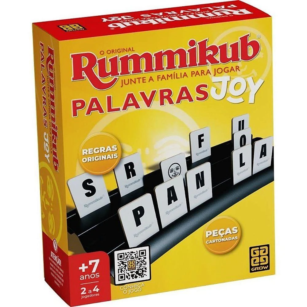 Jogo de Tabuleiro Rummikub Joy Palavras Estimula Vocabulário Grow