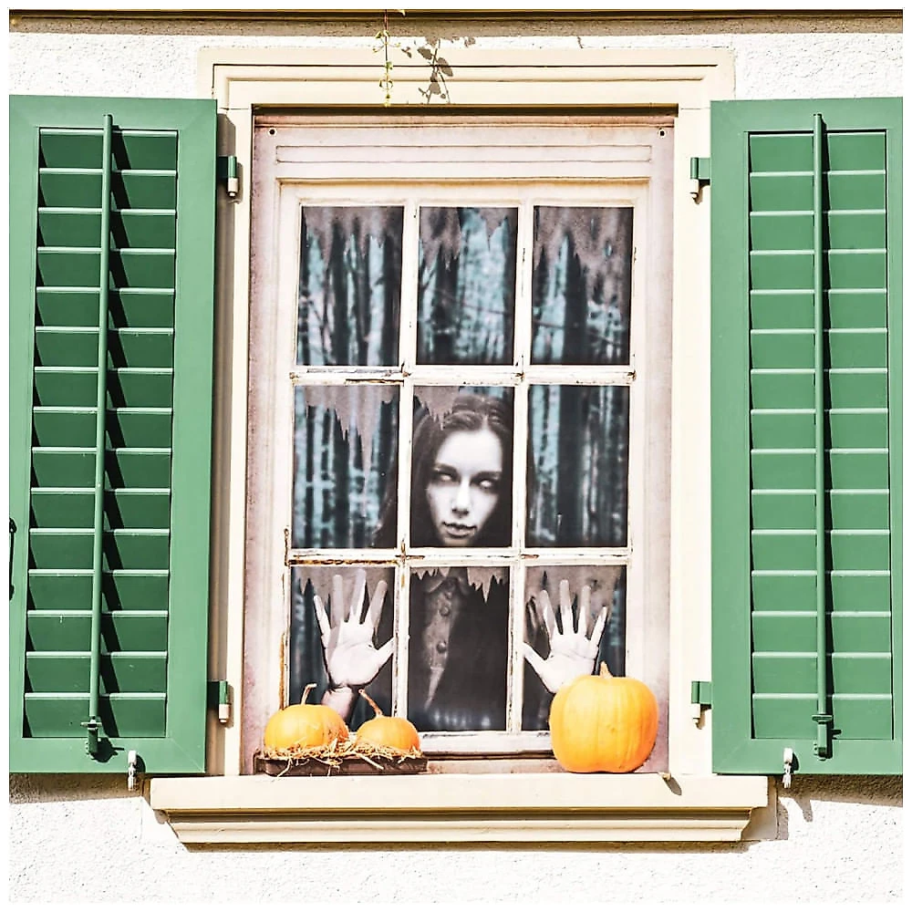 Cortina de Fantasma para Pendurar na Janela Decoração para Festa de Halloween