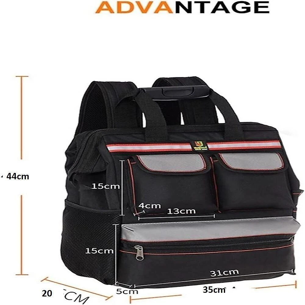 Mochila para Ferramentas Emborrachada Reforçada Impermeável Refletiva Grande D'ajuda