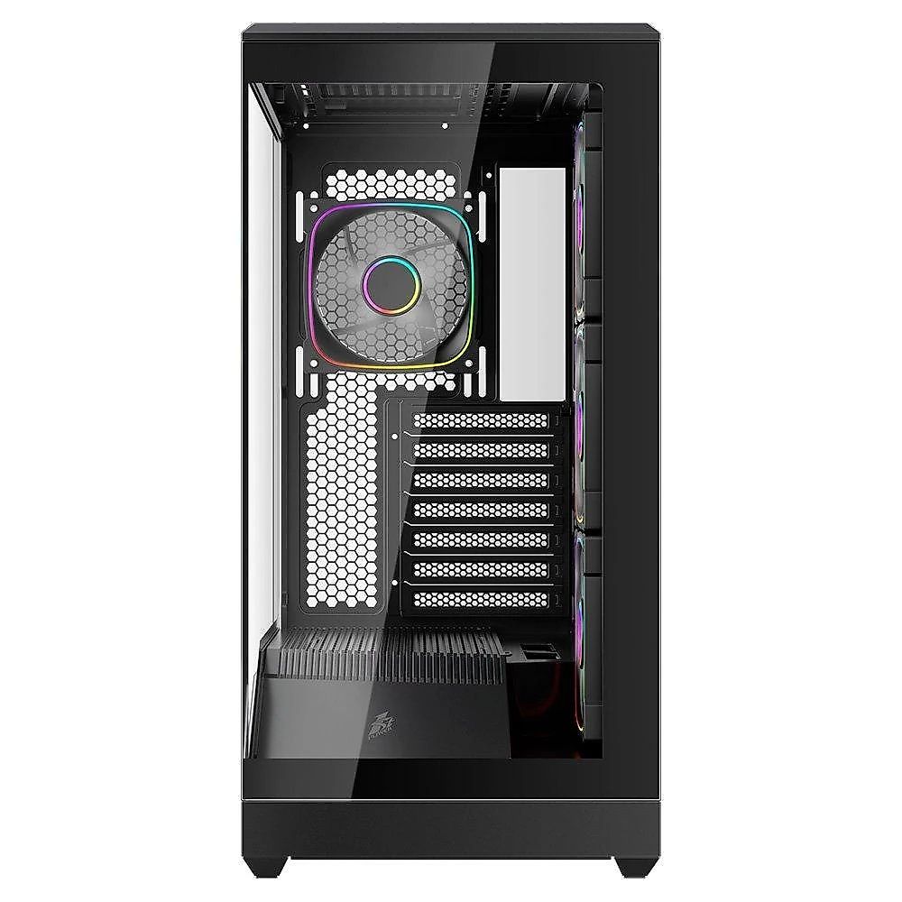 Gabinete Gamer 1STPLAYER GM7, Mid Tower, RGB, ATX, Lateral em Vidro Temperado, 4X Fans, Preto - GM7-BK-3FN7R-1FN7